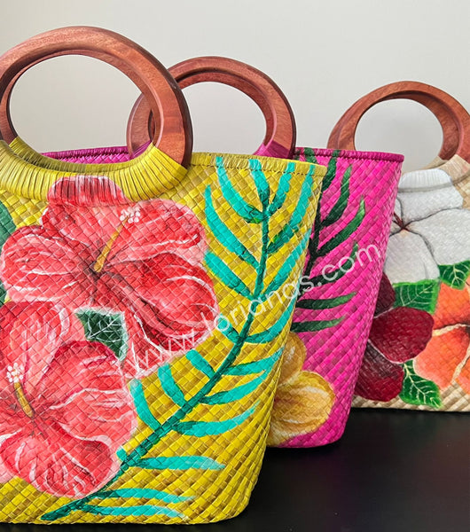 KEANA Hand-painted Open Tote Handbag