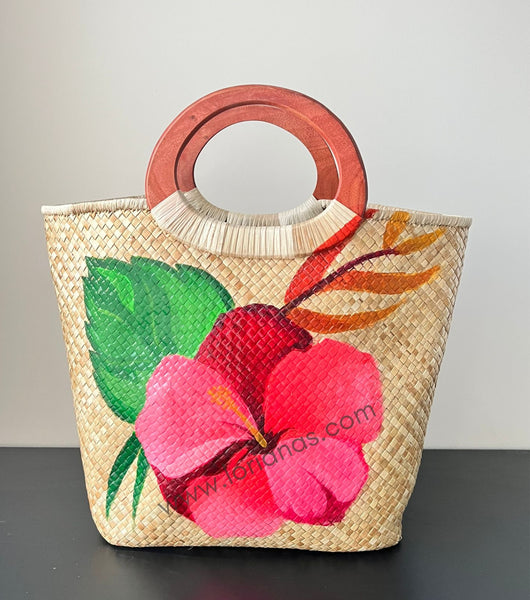 KEANA Hand-painted Open Tote Handbag