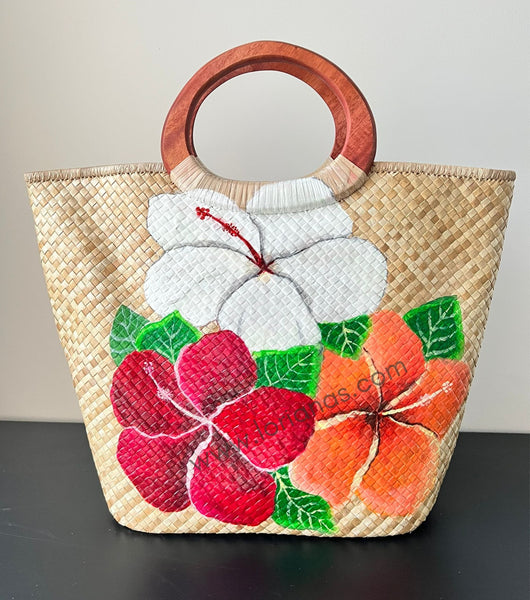 KEANA Hand-painted Open Tote Handbag